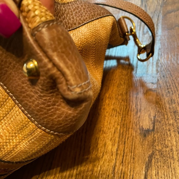 Gucci leather and raffia bag - Picture 5 of 14